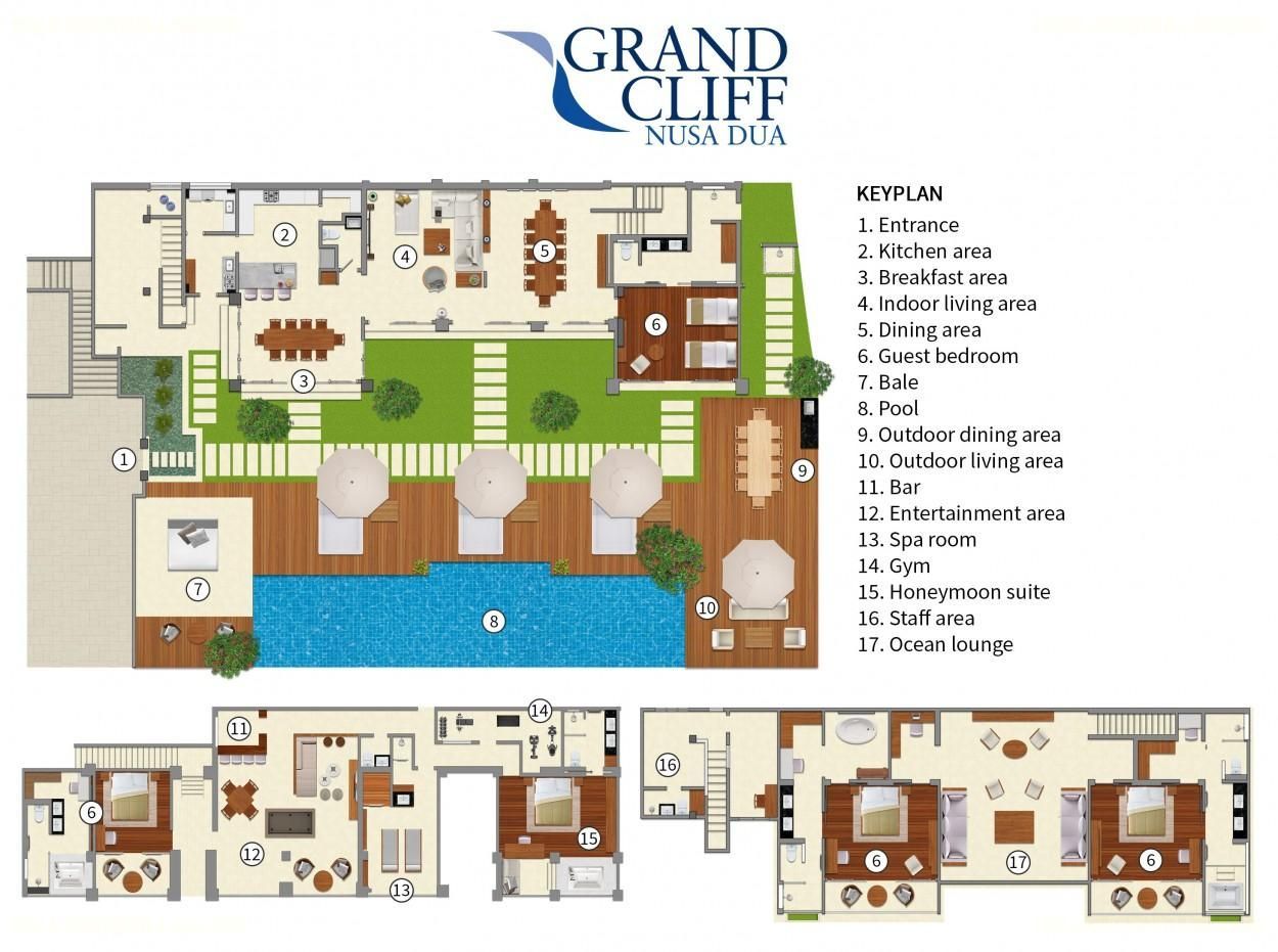 Villa Grand Cliff Nusa Dua Plan